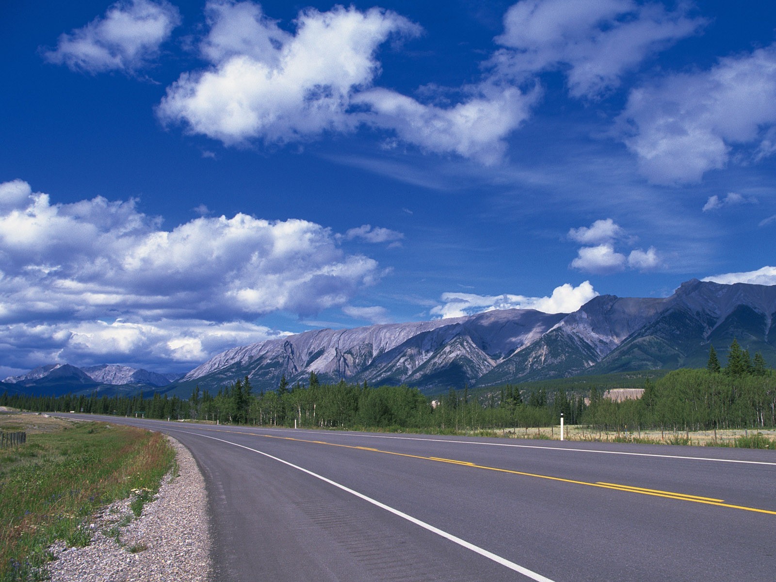 straße berge wolken