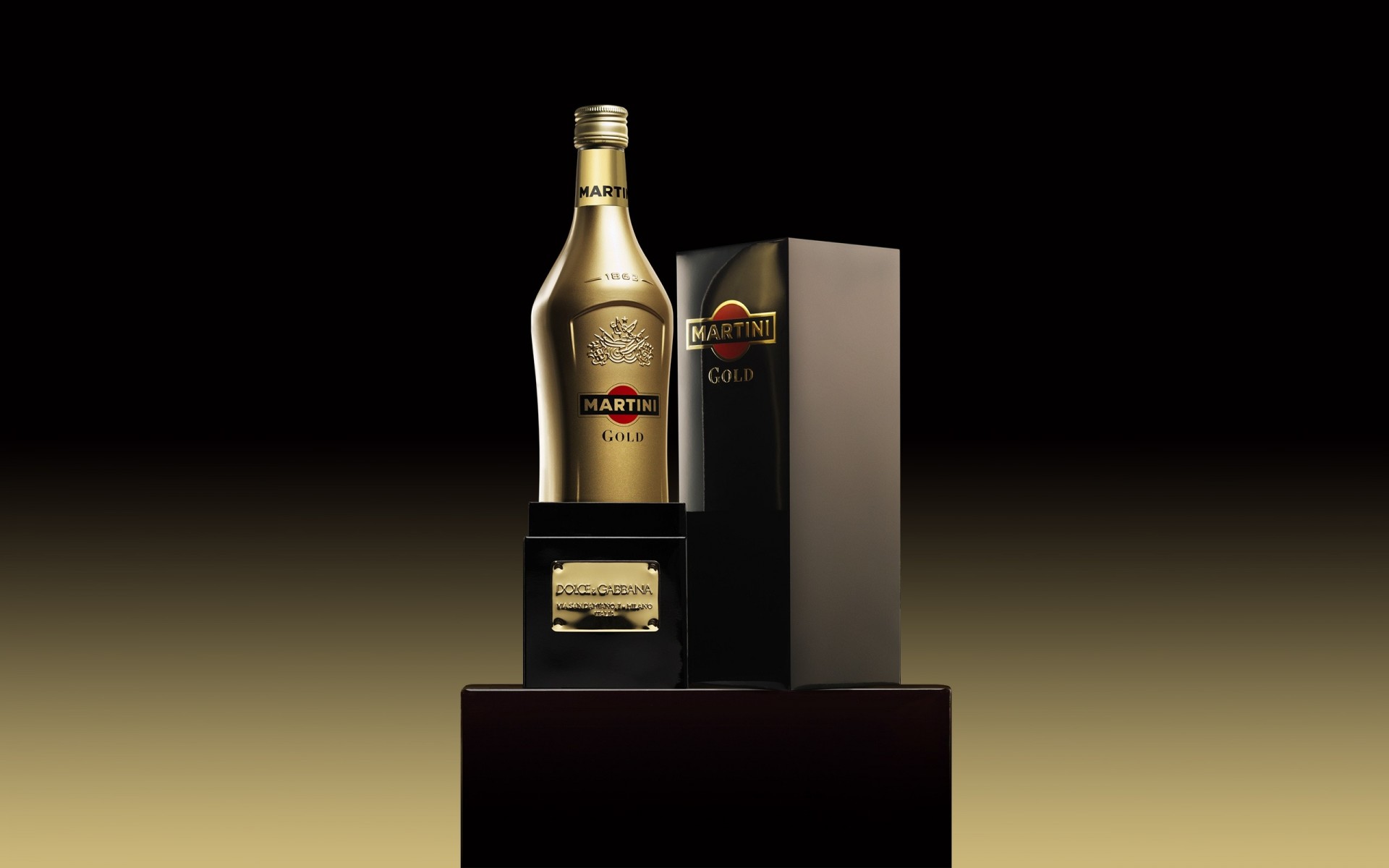 oro martini bebida botella alcohol caja