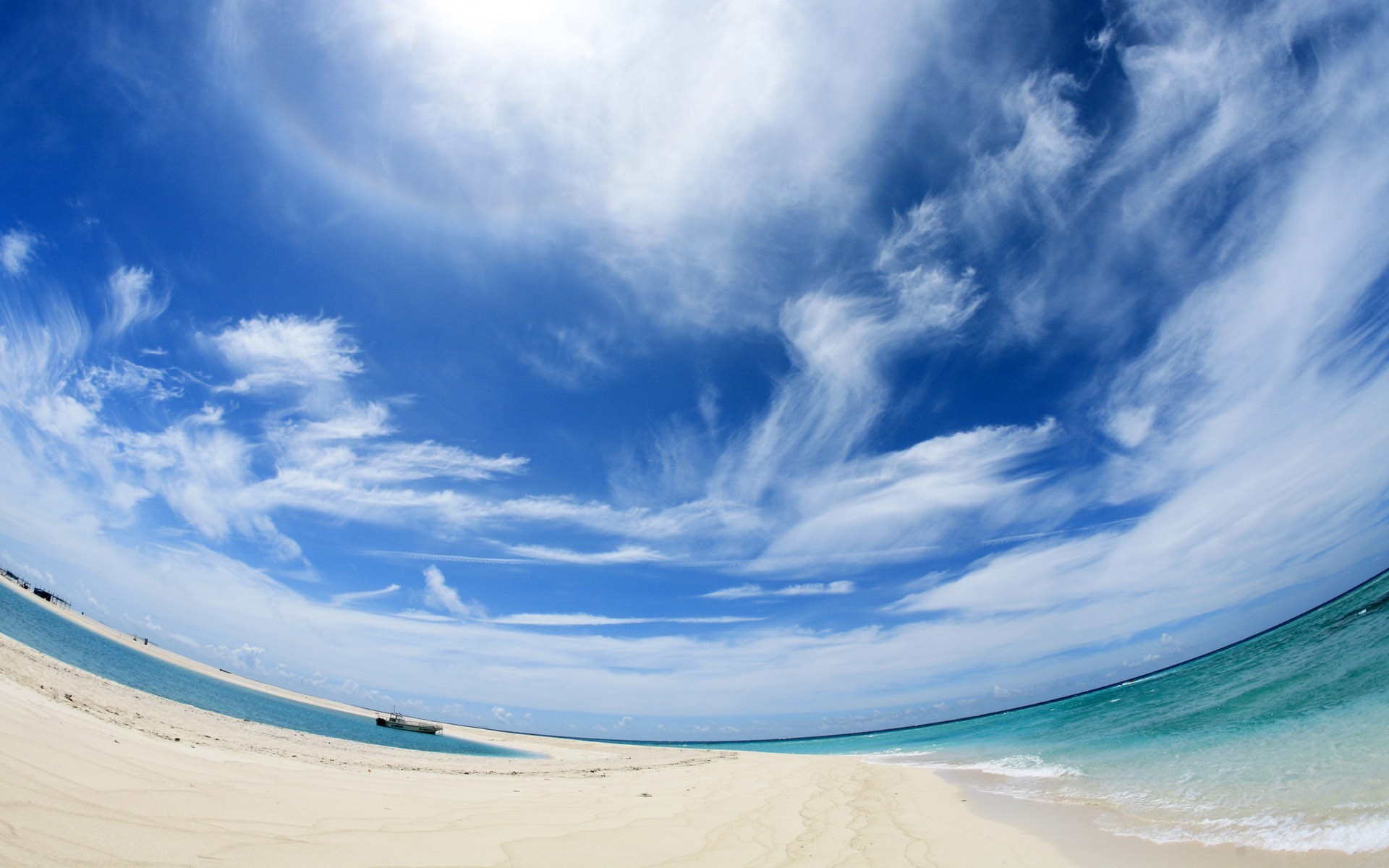 wolken wasser sand panorama