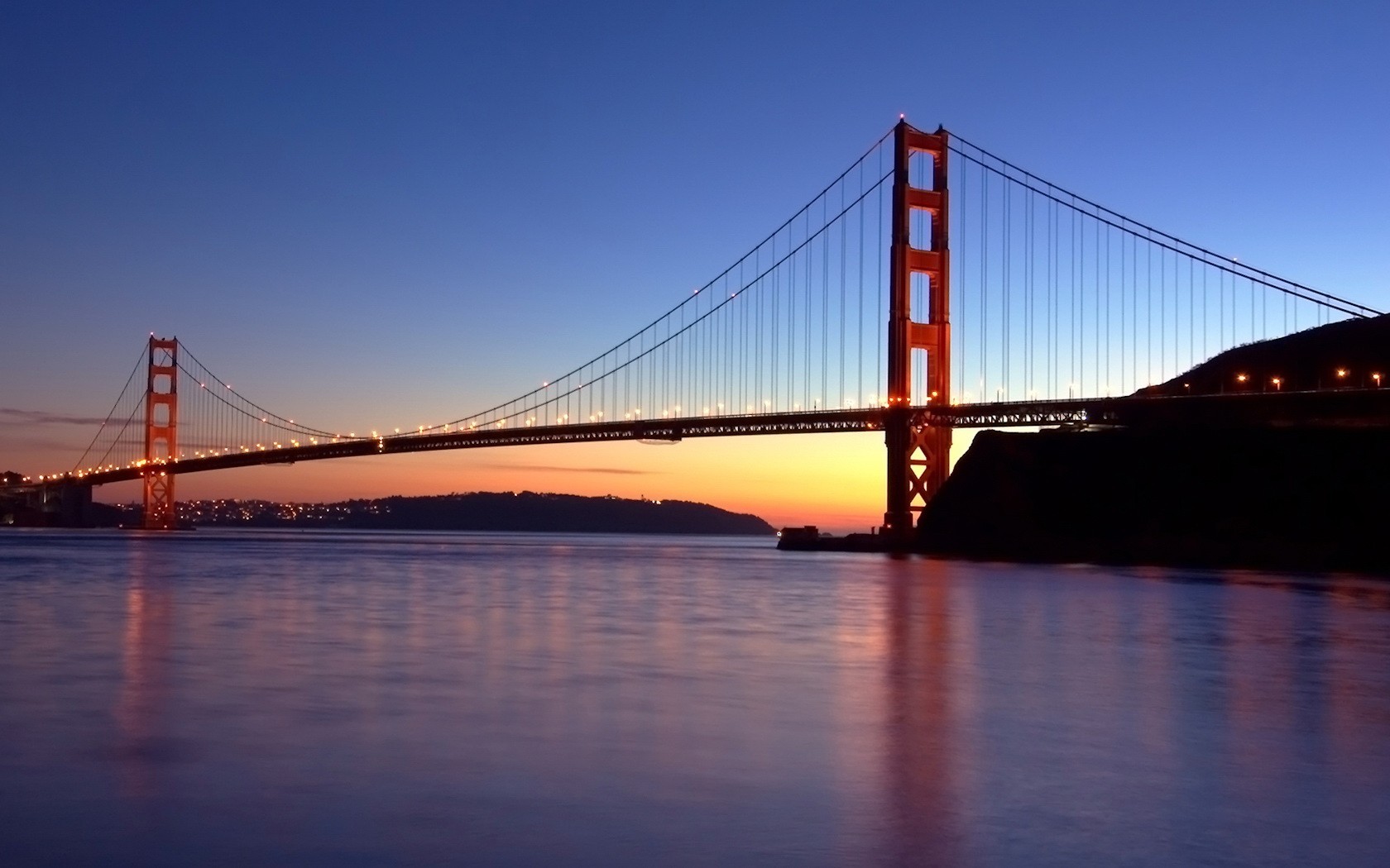 bridge night lights golden gate san francisco