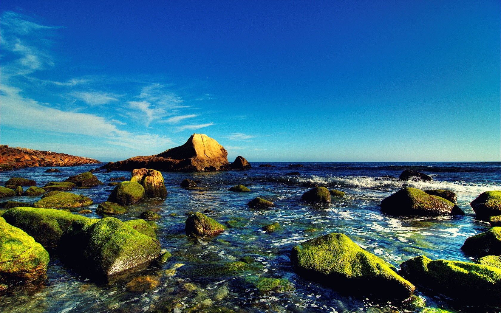 piedras azul agua mar cielo