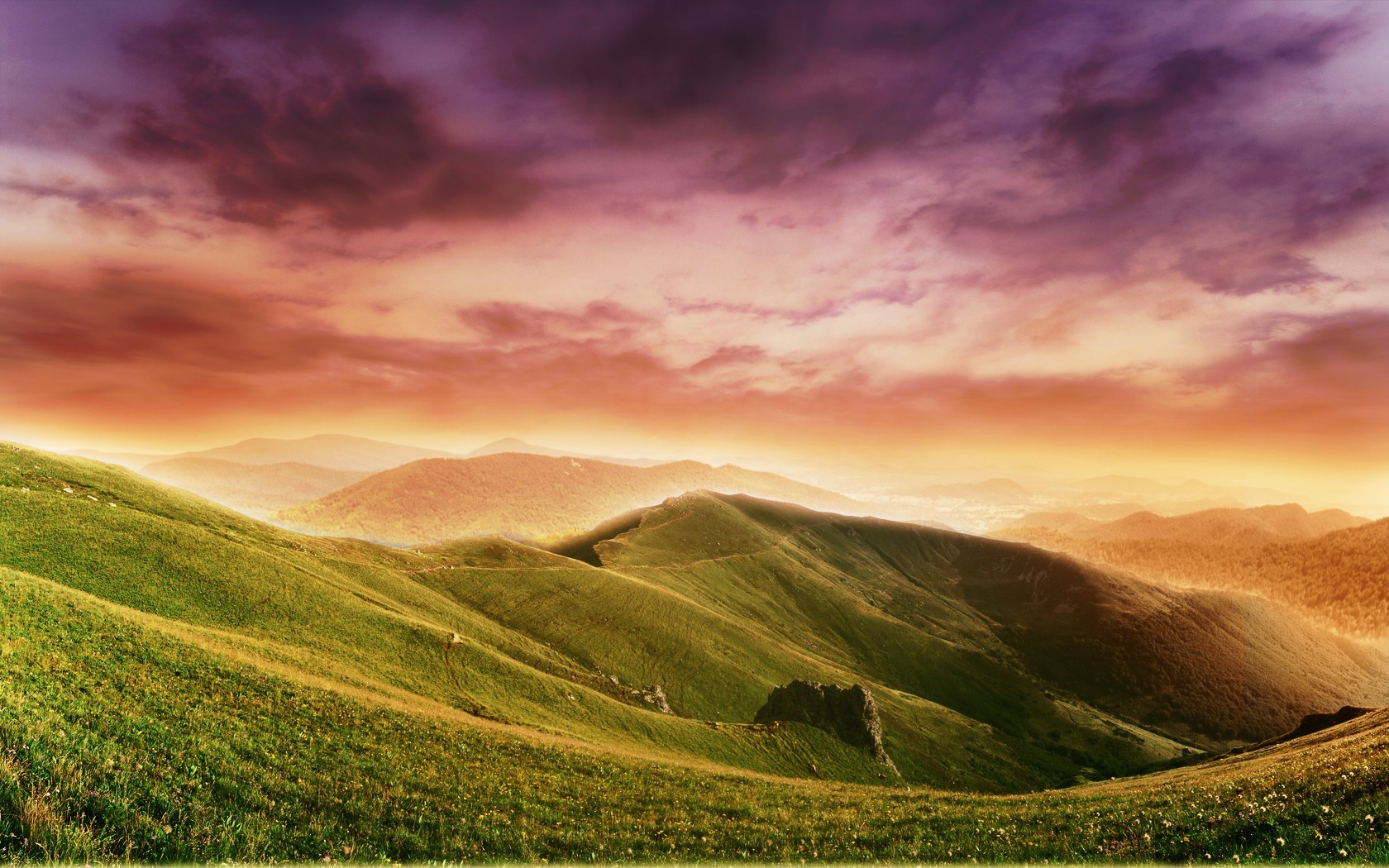 collines nuages couleur