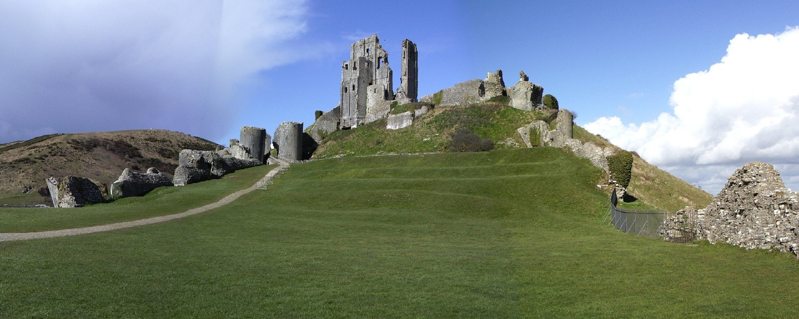 ruins hill sky