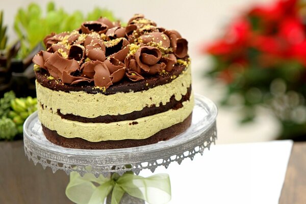 Süßer Kuchen. Schokoladen-Dessert