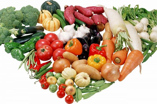 Variety of vegetables, root vegetables and greens