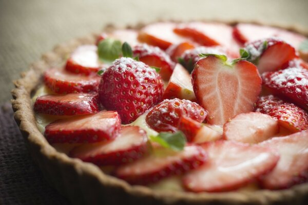 Delicious food strawberry pie