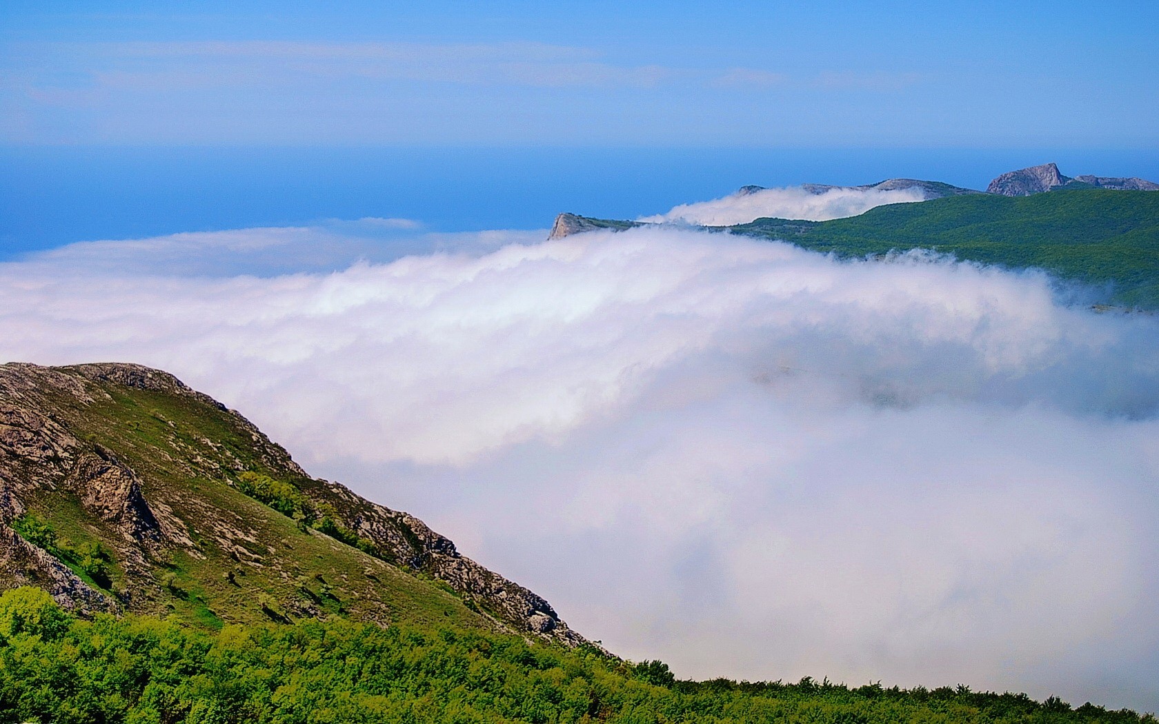 wolken nebel berge