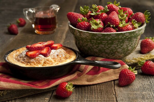 Gâteau aux fraises délicieux