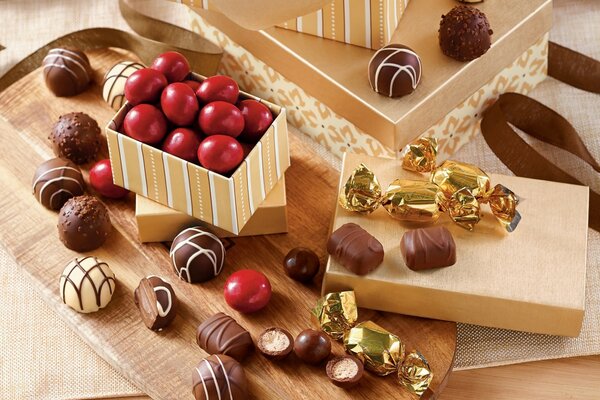 Chocolates in a box