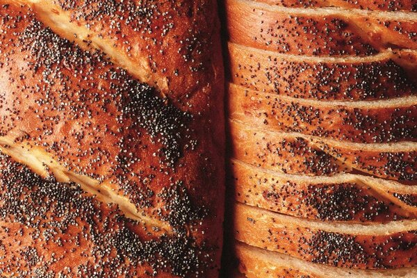 Delicious baked bread with poppy seeds