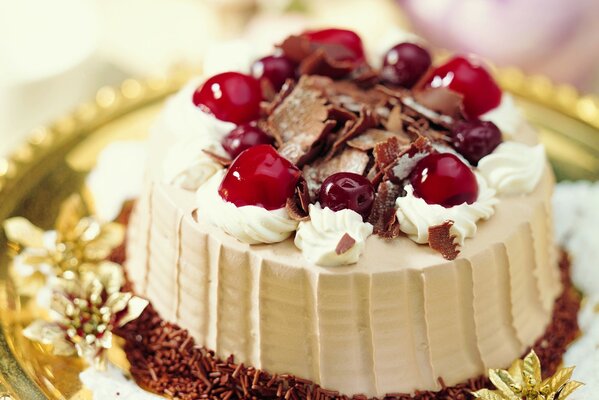 Pastel de chocolate. Postre para la ceremonia del té