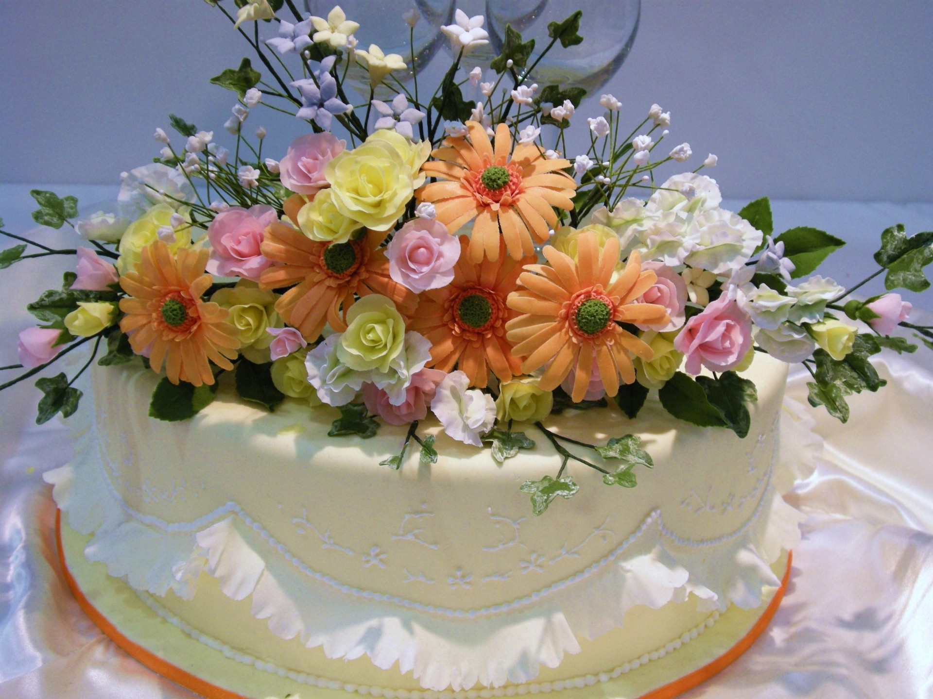 gâteau doux fleurs glaçage