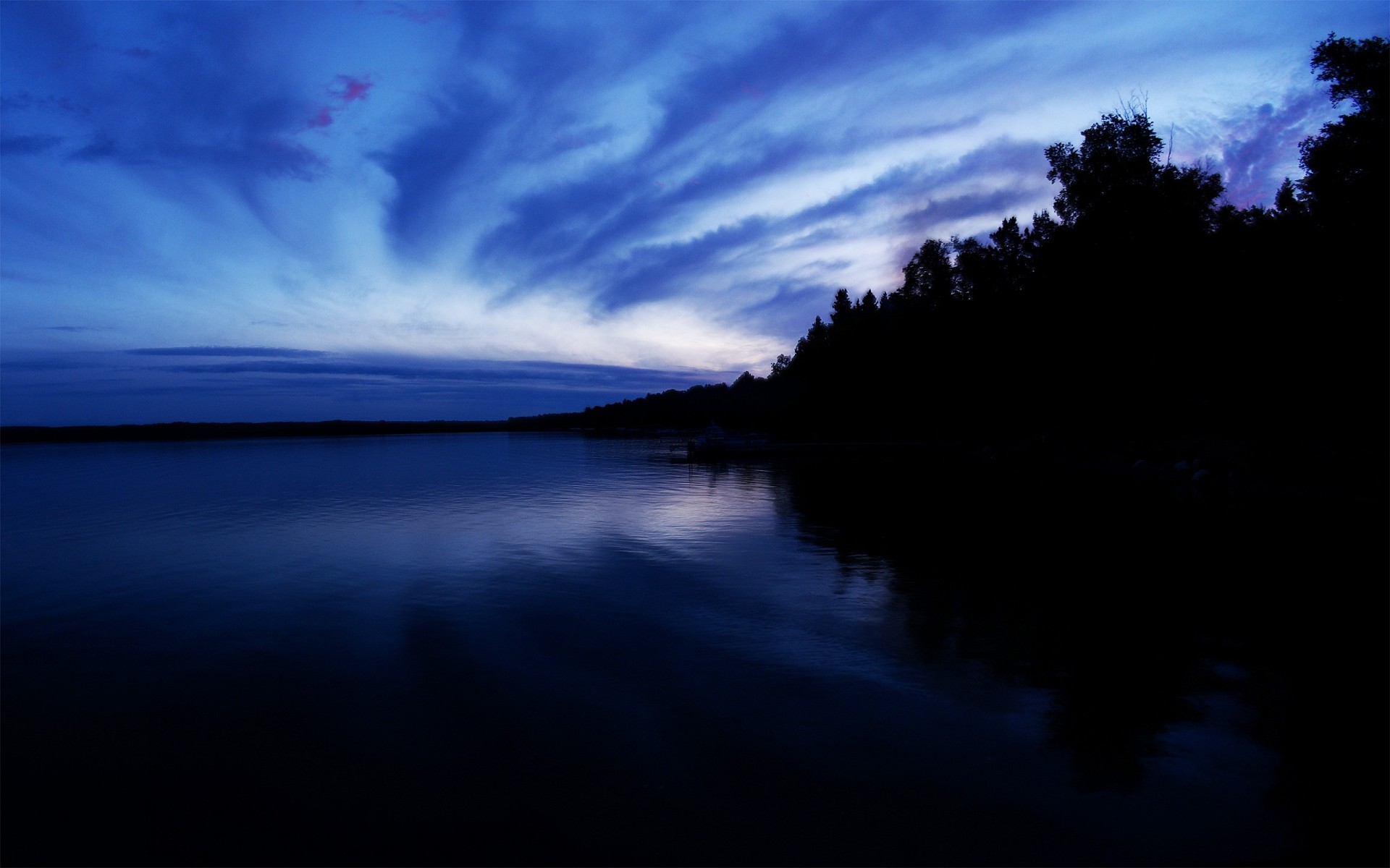 abend see wolken blau