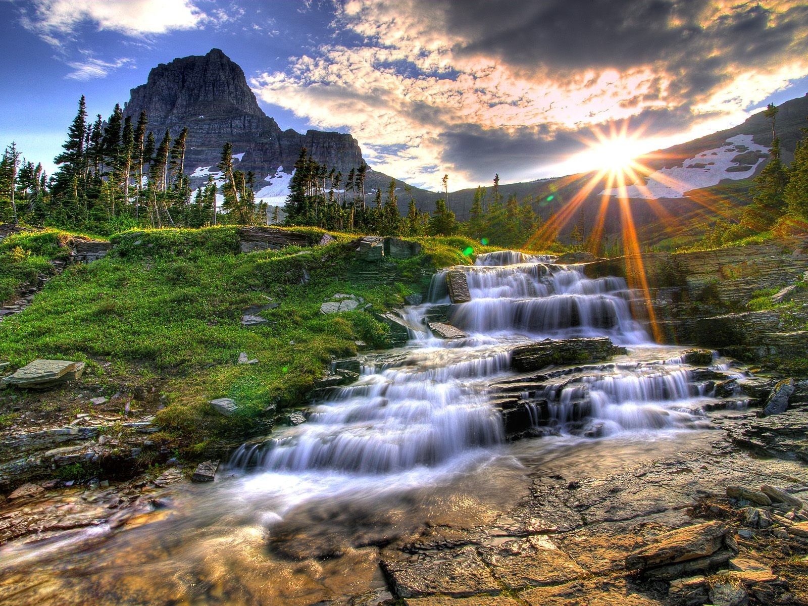 montana sonnenuntergang berg fluss