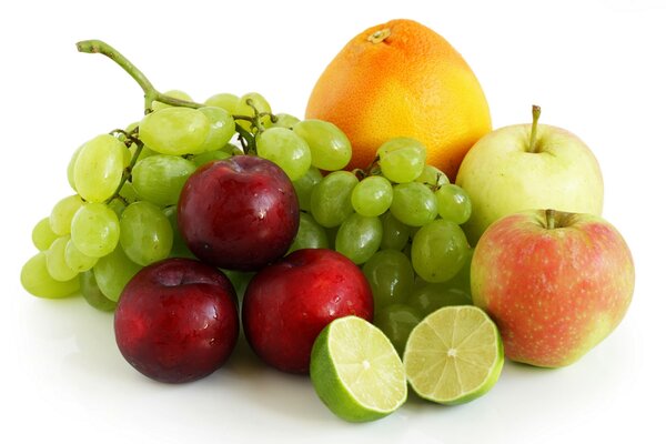 Photos of different bright fruits