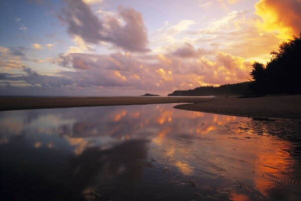 Beautiful evening on the beach