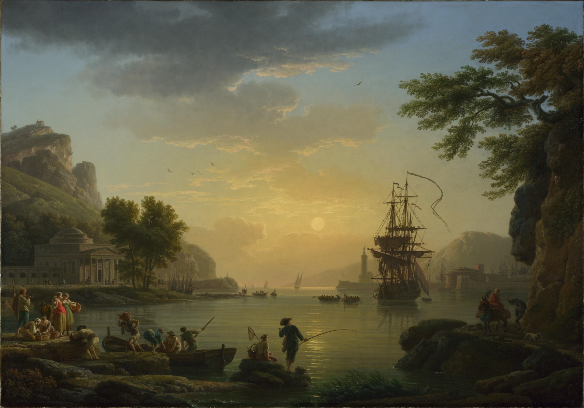 claude-joseph vernet paesaggio al tramonto claude-joseph vernet galleria nazionale di londra