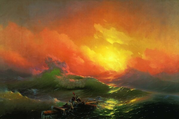Pintura al óleo del mar como vivo de la famosa pintura de Aivazovsky