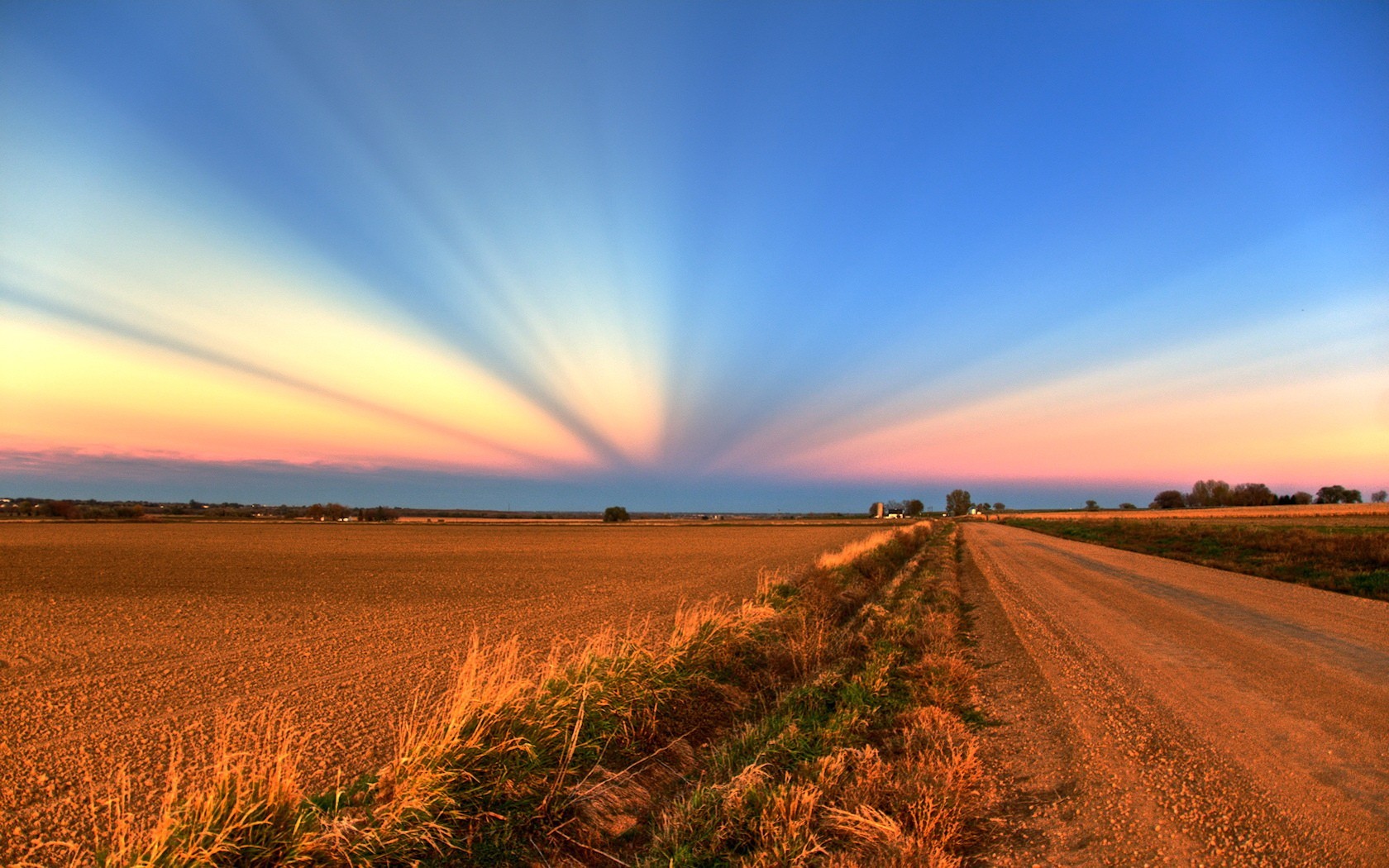 road the field sky