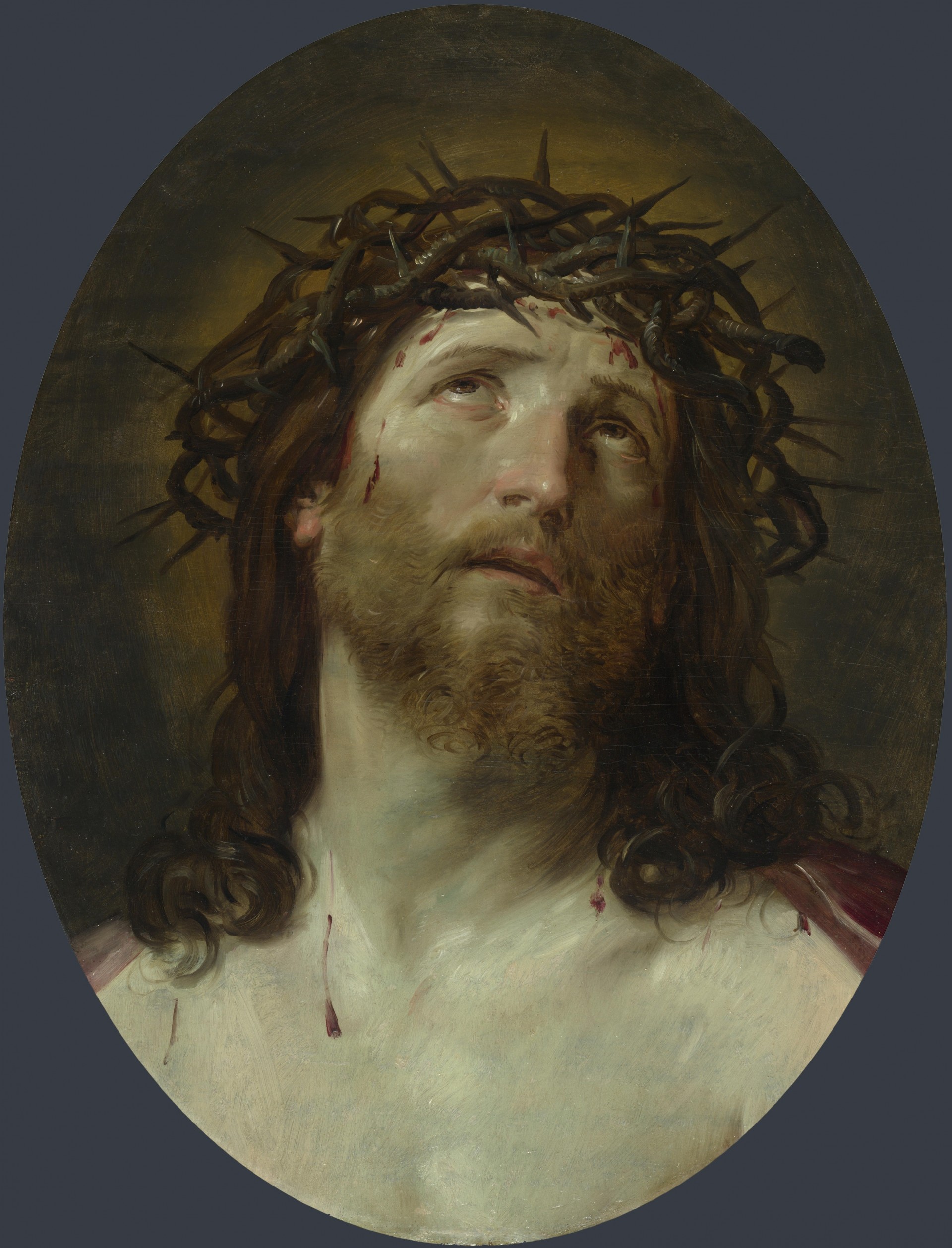 après la galerie nationale de londres après guido reni comme guido reni la tête du christ dans une couronne d épines la tête du christ surmontée d épines