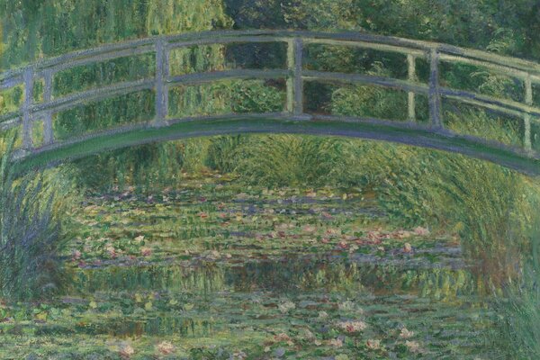 Claude Monet bridge green tones