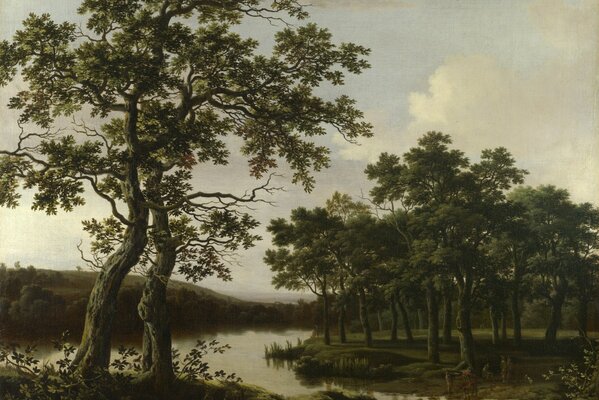 There is a painting of a river landscape in the London National Gallery