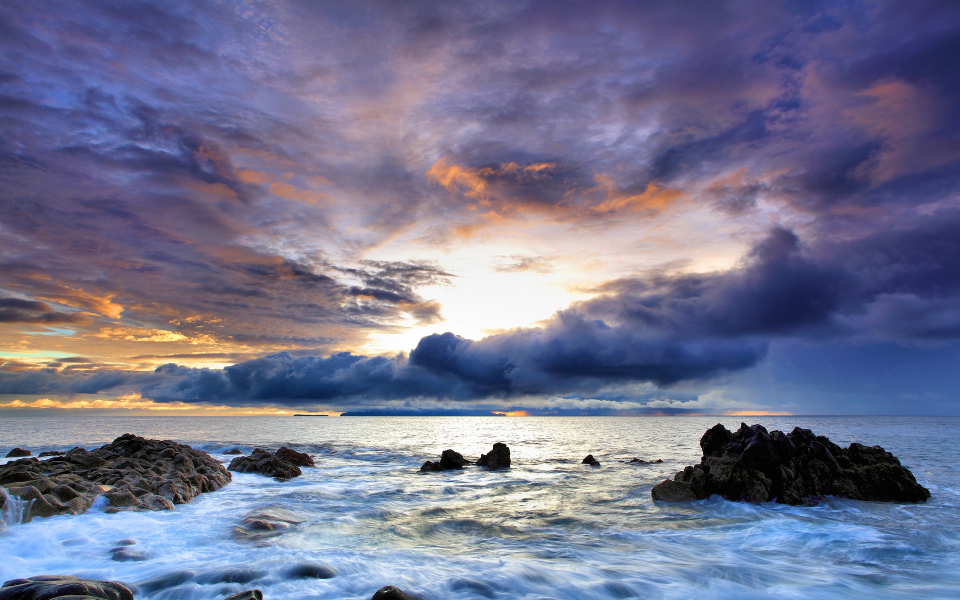 portugal rock sea sky sunset water