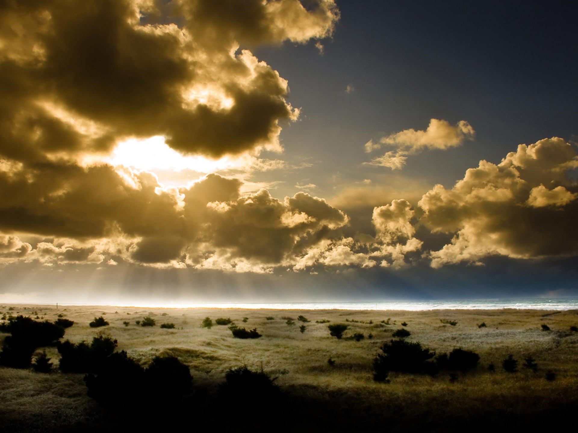 cielo horizonte sol rayos