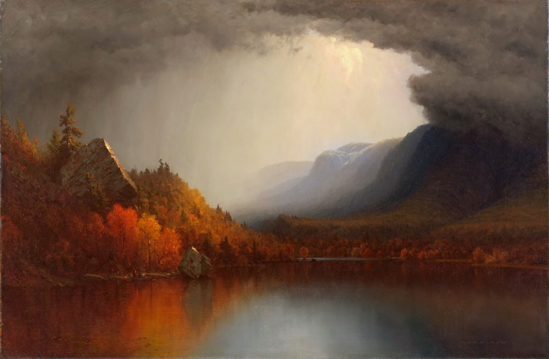 wolken bild see wald landschaft sanford robinson gifford herbst