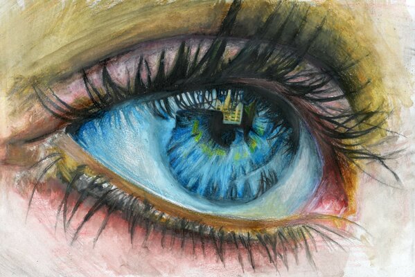 Dessin des yeux bleus