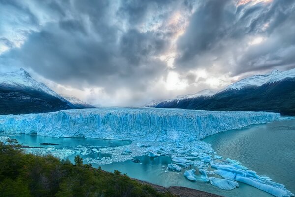 Beautiful landscape of snow-capped mountains