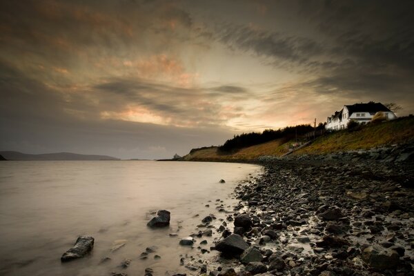 House by the rocky shore