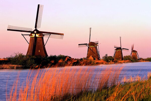 Windmill on the canal bank