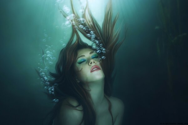 Girl under water