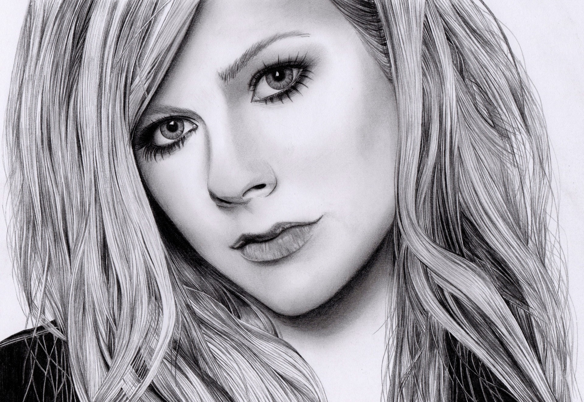 avril lavigne crayon portrait dessin