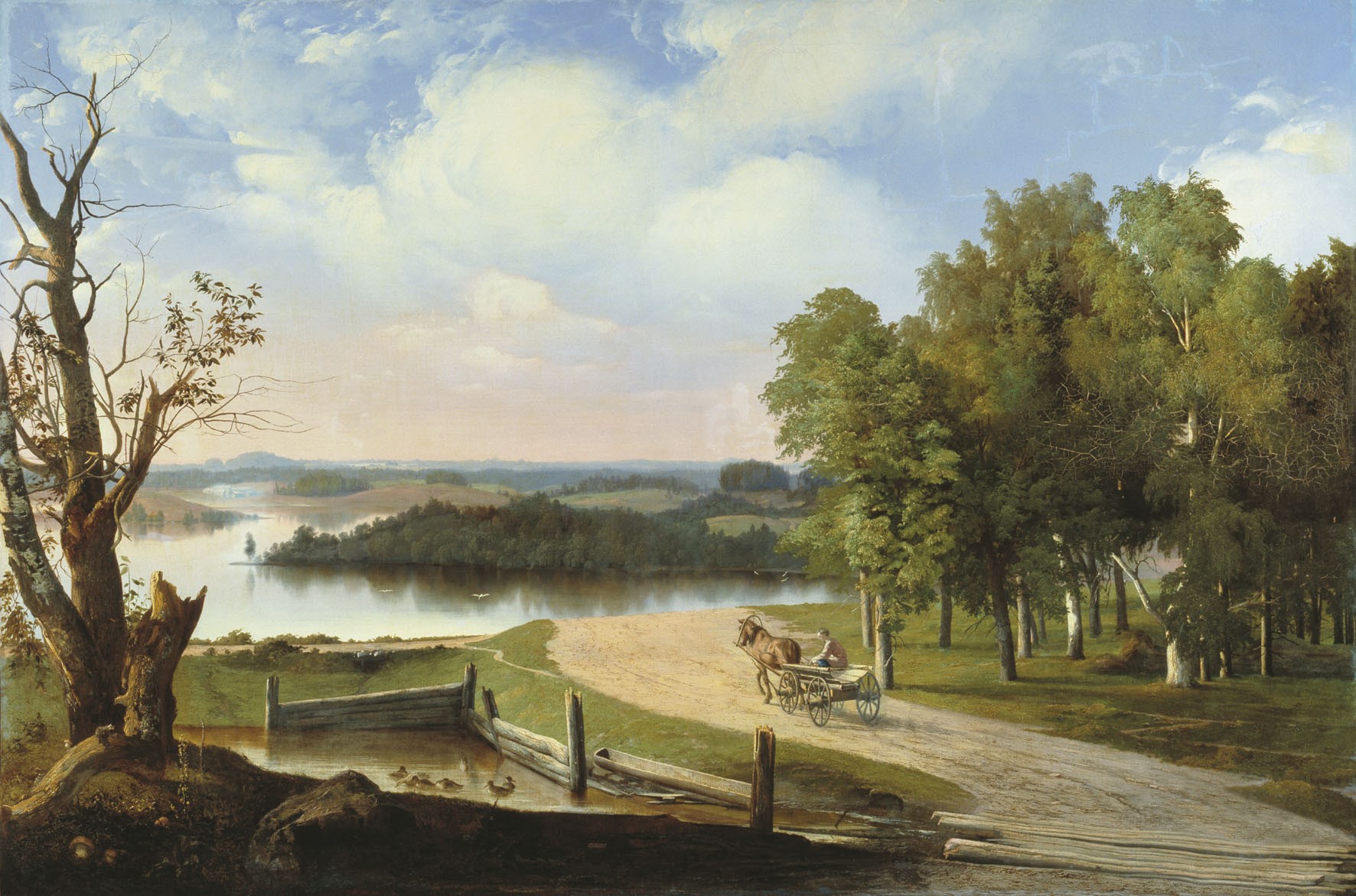 goravsky apollinaris gilyarevich landscape the river and the road wagon