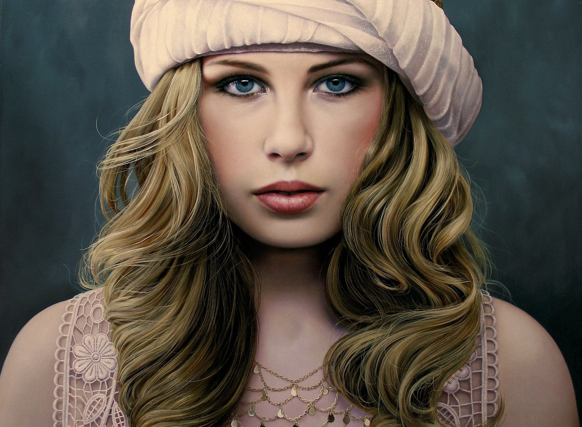 arte viso ragazza turbante decorazione