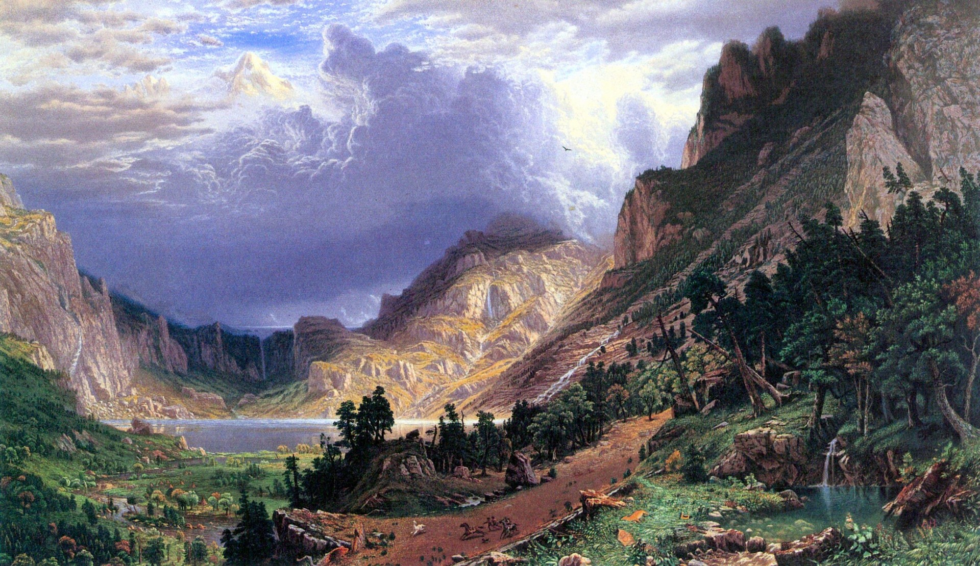 peintures montagnes paysage peintre montagnes rocheuses tempête réalisme américain