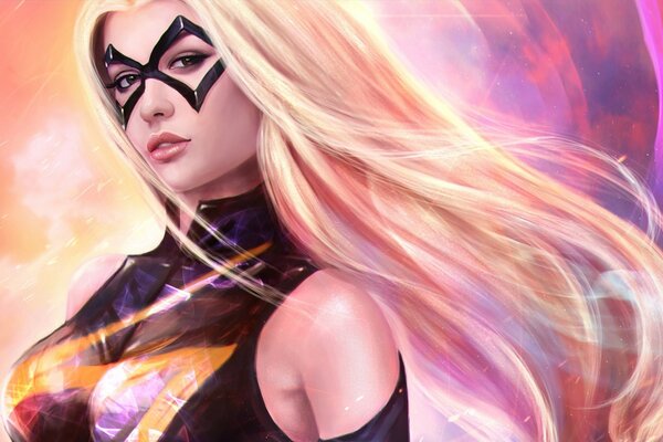 Picture of the super hero girl Miss Marvel blonde