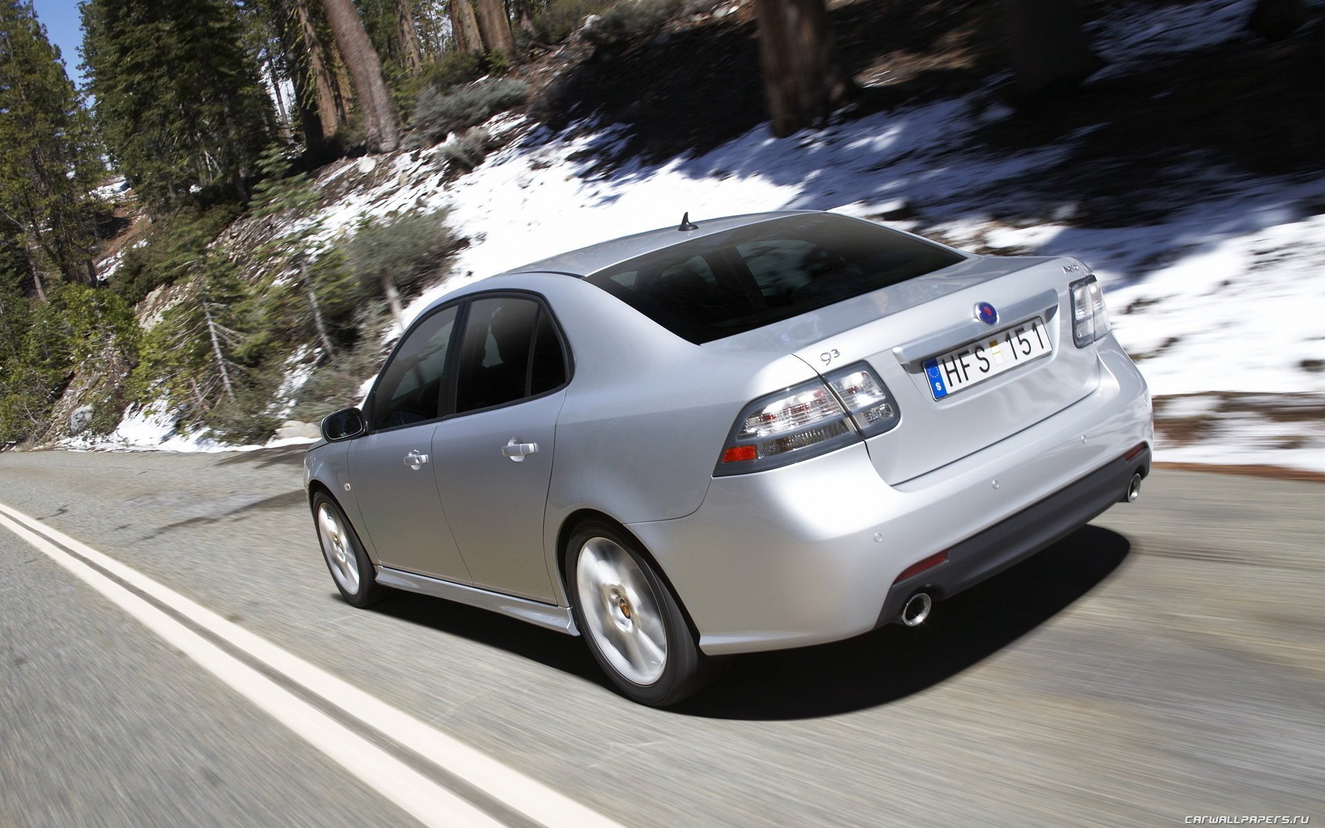 aab saab 9-3 sport sedan winter bewegung