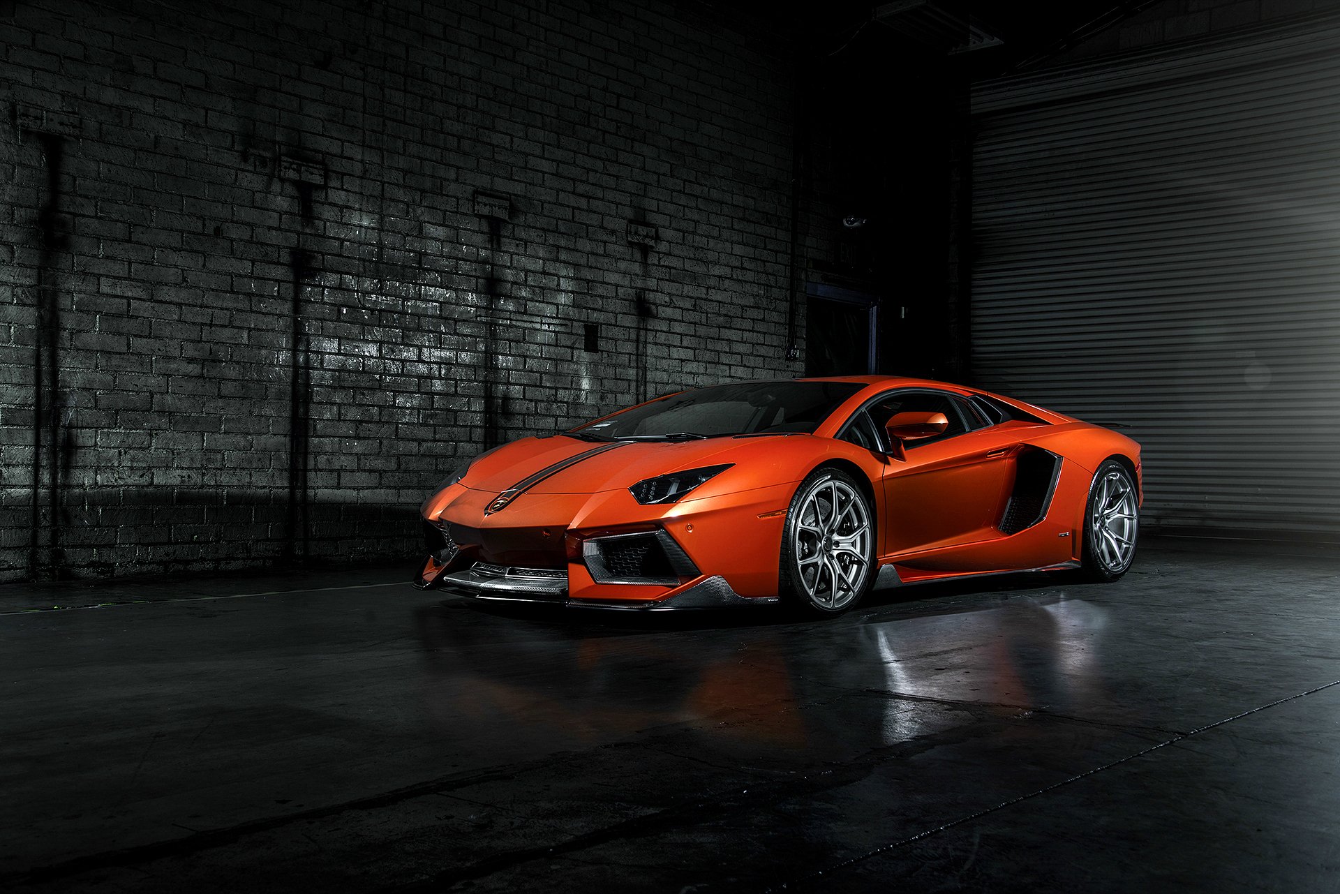 lamborghini aventador lp700-4 vorsteiner arancione anteriore sinistra lamborghini aventador