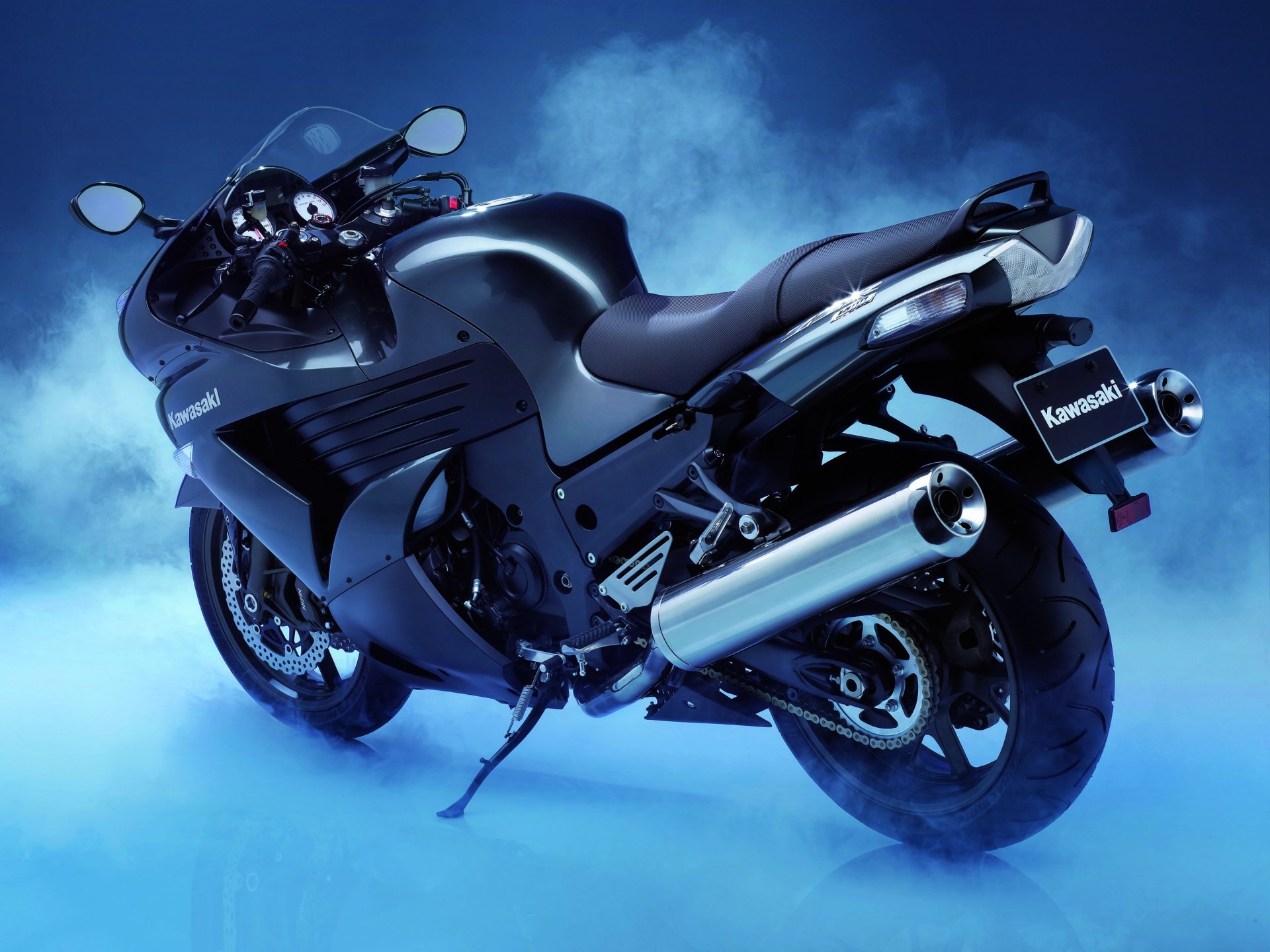 kawasaki zzr 1400 мотоцикл дым