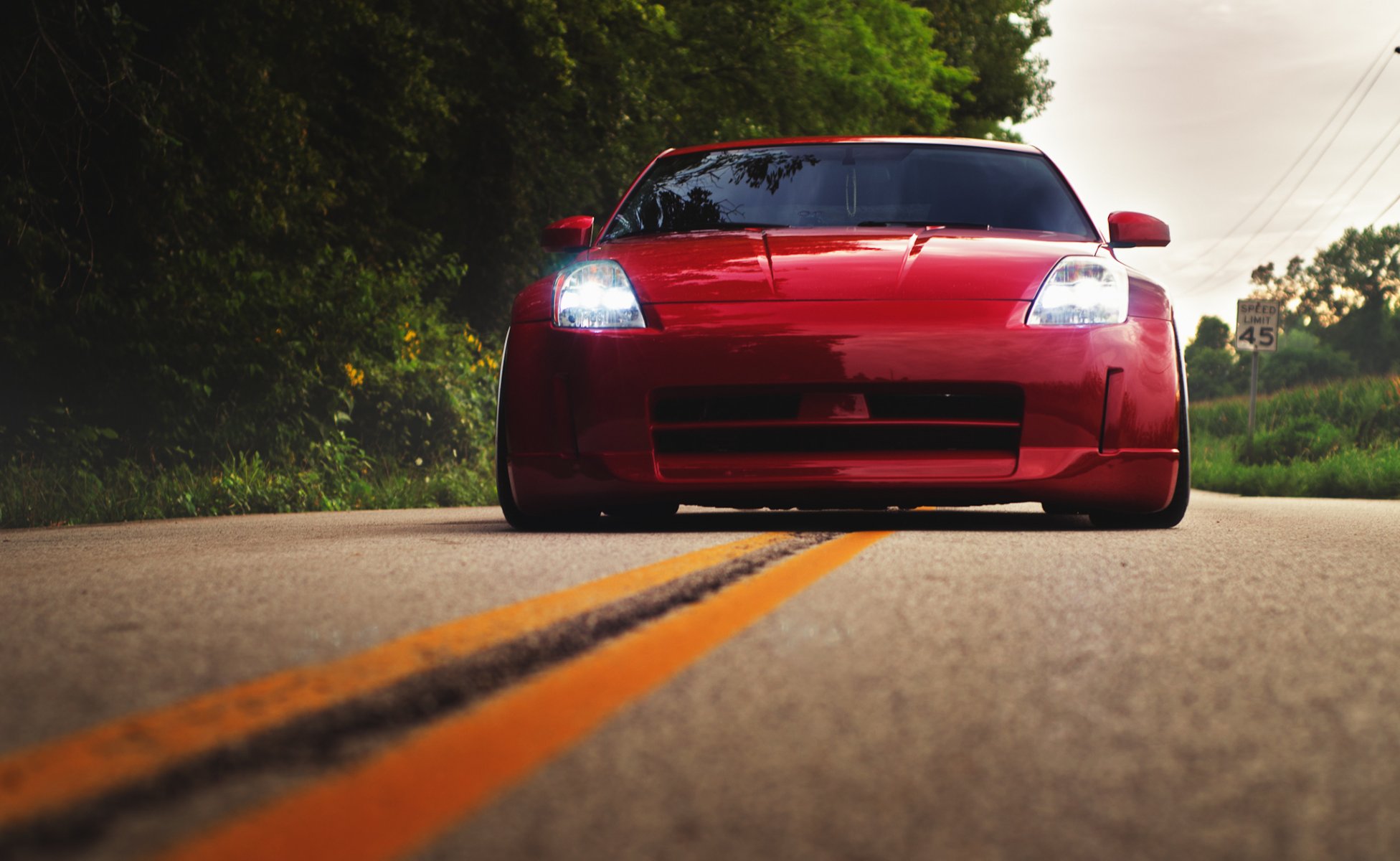 nissan 350z rosso posizione nissan rosso anteriore strada