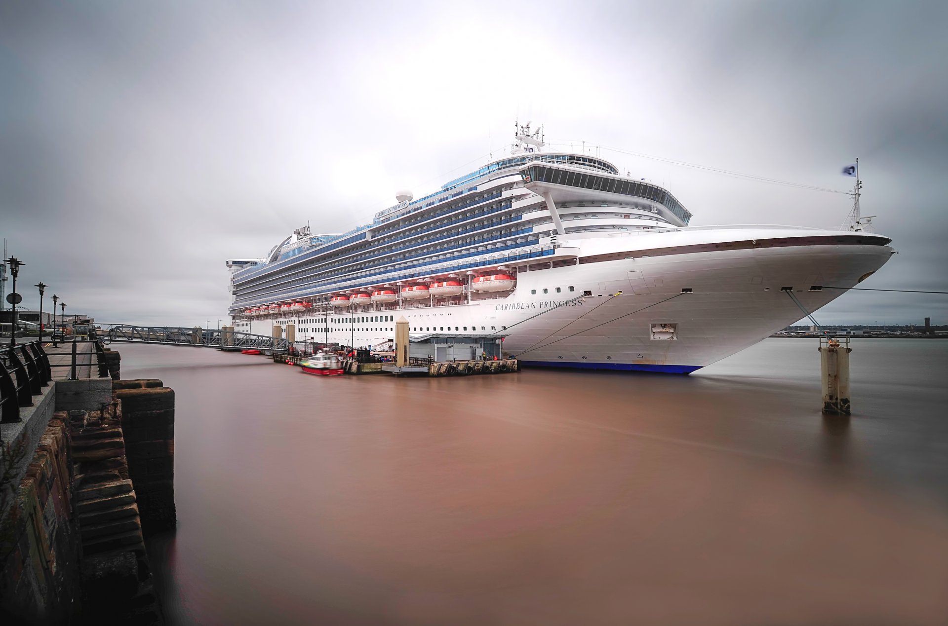 liverpool england the port pier cruise ship caribbean prince