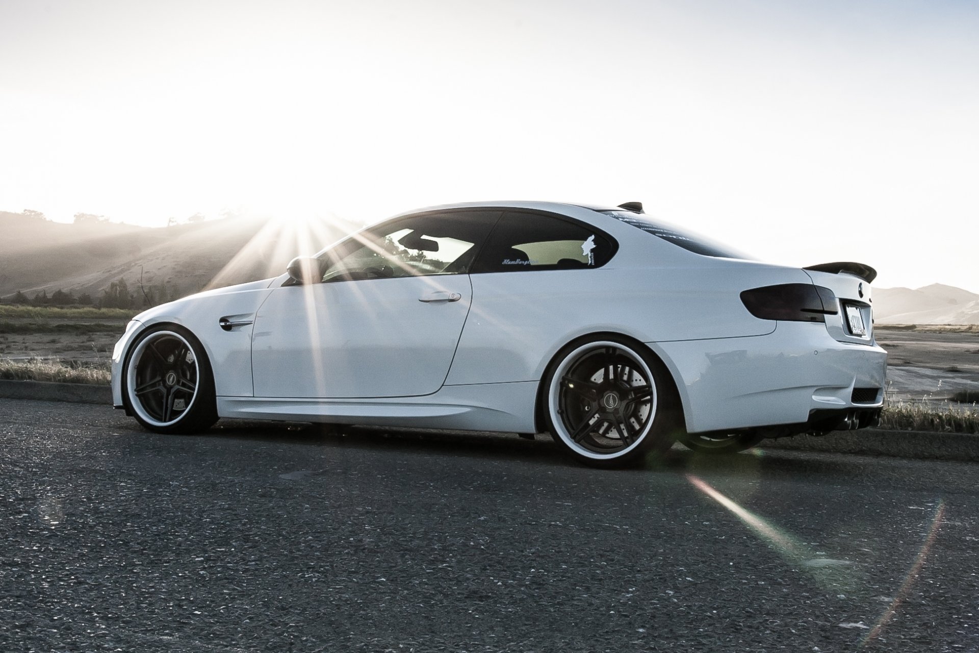 bmw m3 e92 white bmw profile sunset