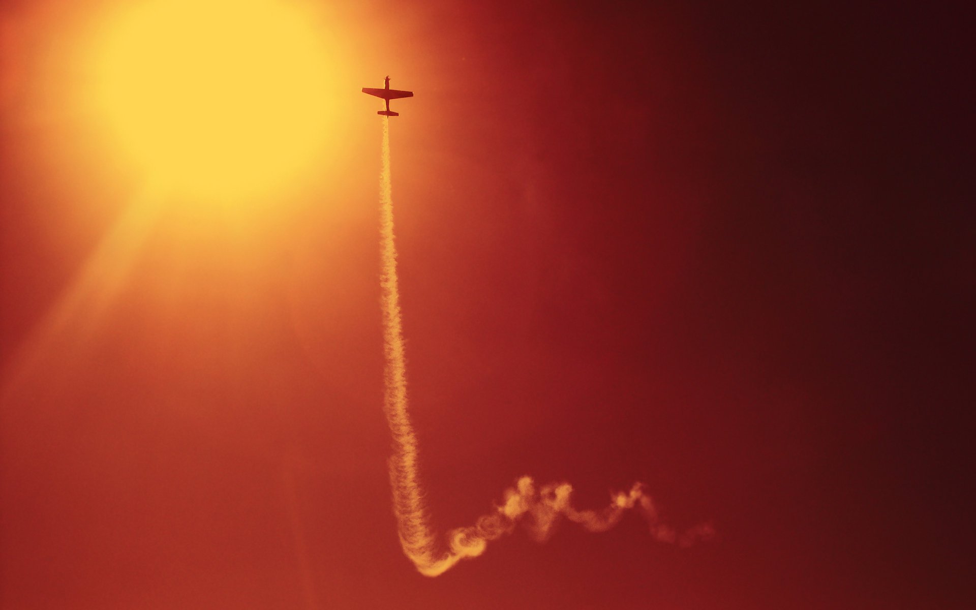 avions soleil aviation fumée air panache ciel