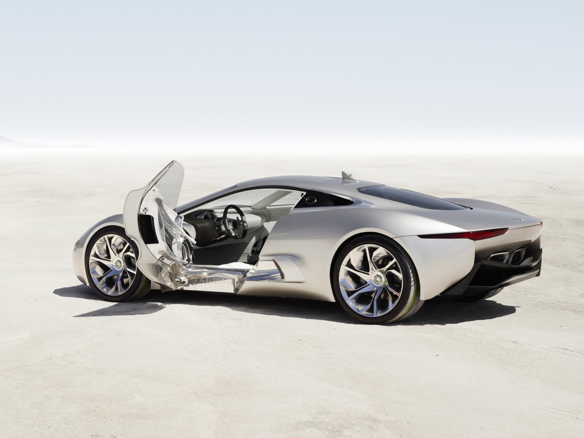 jaguar c-x75 концепция машина серебряный дверь