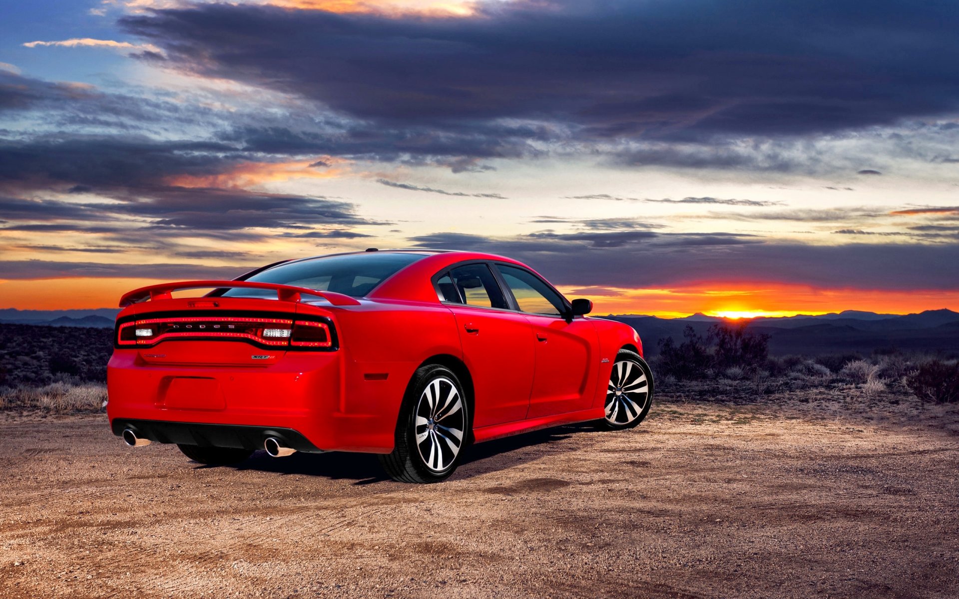 dodge charger auto red dodge sky sunset evening sedan