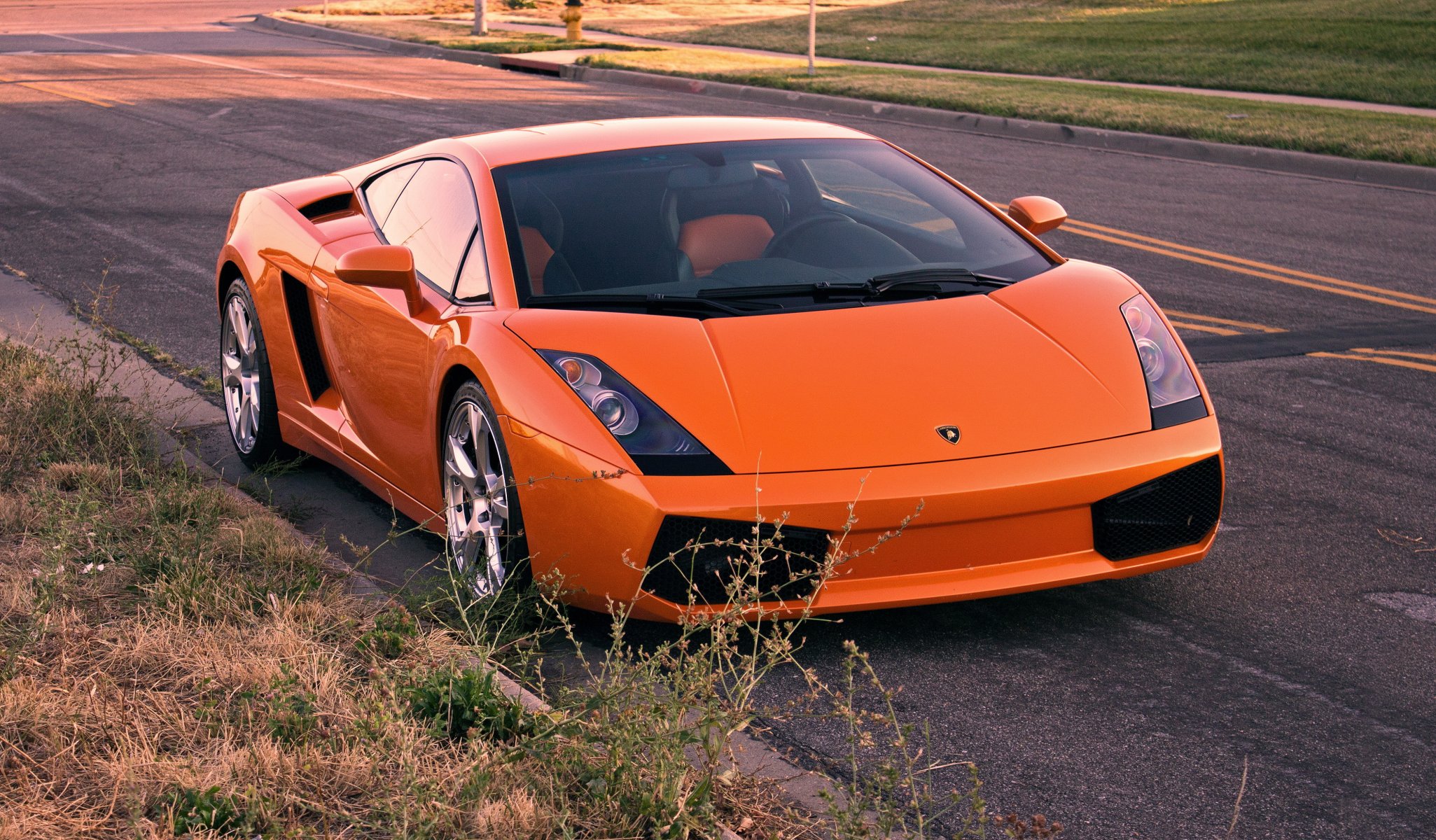 lamborghini gallardo lp540-4 orange lamborghini gallardo vue de face route