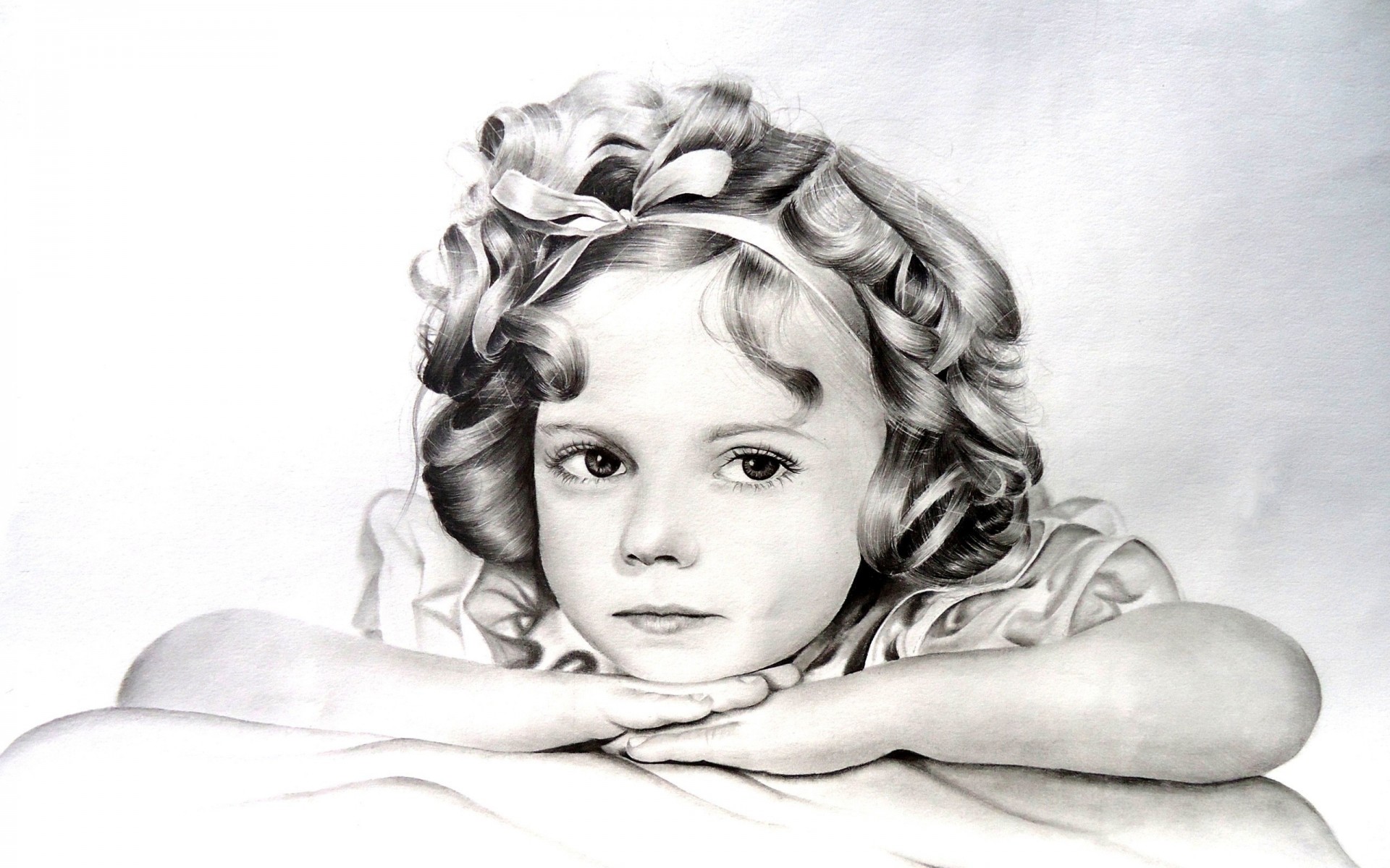 enfant noir et blanc fille dessin